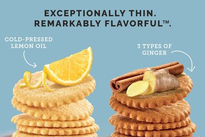 Dewey's Bakery Meyer Lemon &amp; Triple Ginger Moravian Style Thin Cookies Variety Pack, Bakery Fresh with Real Simple Ingredients, Low Calorie Snack, No Artificial Flavors, 9oz Pack of 2