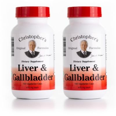Christopher&#39;s Original Formulas Liver &amp; Gallbladder Formula Capsules - Gallbladder Supplements With Digestive Enzymes - Supports Digestive System with Natural Herbs - Pack of 2