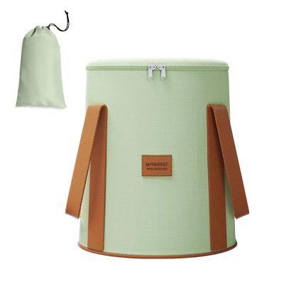 MANMOON Foot Bath Basin 25L Large Collapsible Bucket,Portable Foldable Waterproof Foot Soak Tub with Handle, Multifunctional Travel Foot Spa Bag for Outdoor Travel, Camping, Fishing Green, With Lid