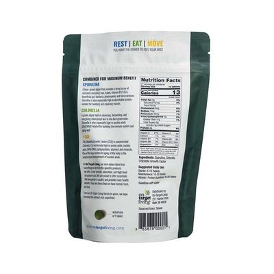 On Target Living Spirulina Chlorella CGF 1000 Tablets Vegan Boosts Immune System High in Protein Alkalyzing Nutrient Dense Detoxifying Energy Recovery