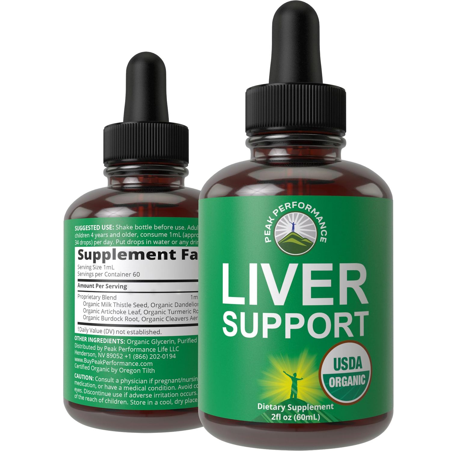 USDA Organic Liver Cleanse Detox &amp; Repair. 6-in-1 Liquid Drops with Organic Milk Thistle, Artichoke Extract, and More. Zero Sugar, Liver Health Support Tincture Supplement Alternative To Capsules