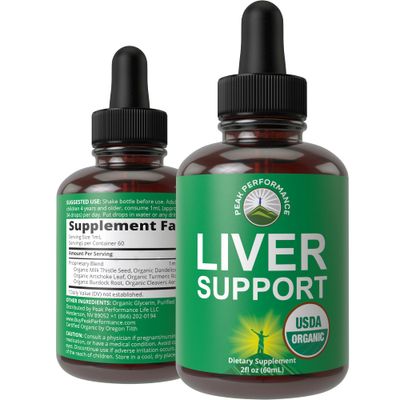 USDA Organic Liver Cleanse Detox &amp; Repair. 6-in-1 Liquid Drops with Organic Milk Thistle, Artichoke Extract, and More. Zero Sugar, Liver Health Support Tincture Supplement Alternative To Capsules