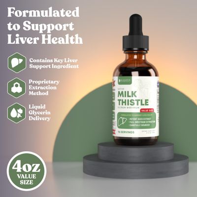 Active Milk Thistle - Advanced Milk Thistle Seed Extract - May Support the Liver - Vegan Sugar Free Non GMO 4oz Value Size