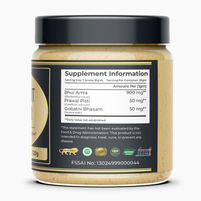Vaidban Bhuamrit Powder - Ayurvedic Liver Support Formula with Bhui Amla &amp; Prawal Pisti - Easy Mix Dietary Supplement - 120g