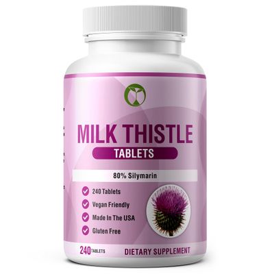 Natural Foundation Supplements Milk Thistle Supplement 240 Tablets Daily Liver Support 70mg 100:1 Extract 3rd Party Tested 80 Silymarin Made in The USA 240