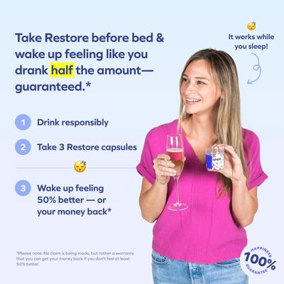 Cheers R&R Combo Restore Relief Feel Better After Drinking & Support Your Liver DHM, L-Cysteine, Milk Thistle, Ginger, White Willow Bark, Caffeine, L-Theanine 24 Doses Each Supplements