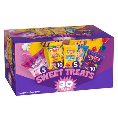 Keebler Sweet Treat Variety Pack, 30-Count Box, Includes Chips Deluxe, Funables, Fudge Stripes, and Mother&#39;s Circus Animal Cookies, 29 oz