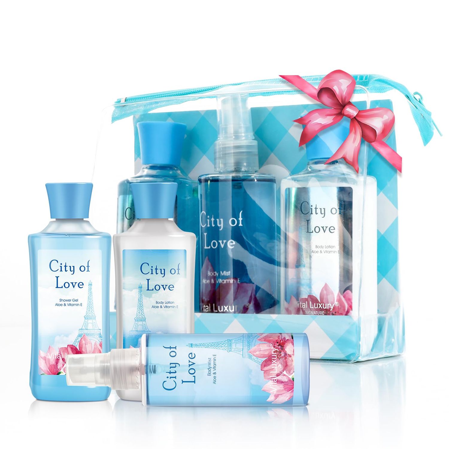 Bath and Body Gift Set for Women &amp; Girls, City of Love Spa Set, Personal Self Care Travel Kit, 3PCS Set for - Shower Gel, Body Lotion, Body Mist- Birthday Mother&#39;s Day Gifts for Her