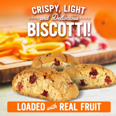 Cooper Street Twice Baked Orange Cranberry Biscotti Cookies - Light and Crispy Coffee Cookie Bites - Traditional Low Calorie Italian Snacks for Adults &amp; Kids - Kosher, Dairy, Peanut &amp; Soy Free - 5oz