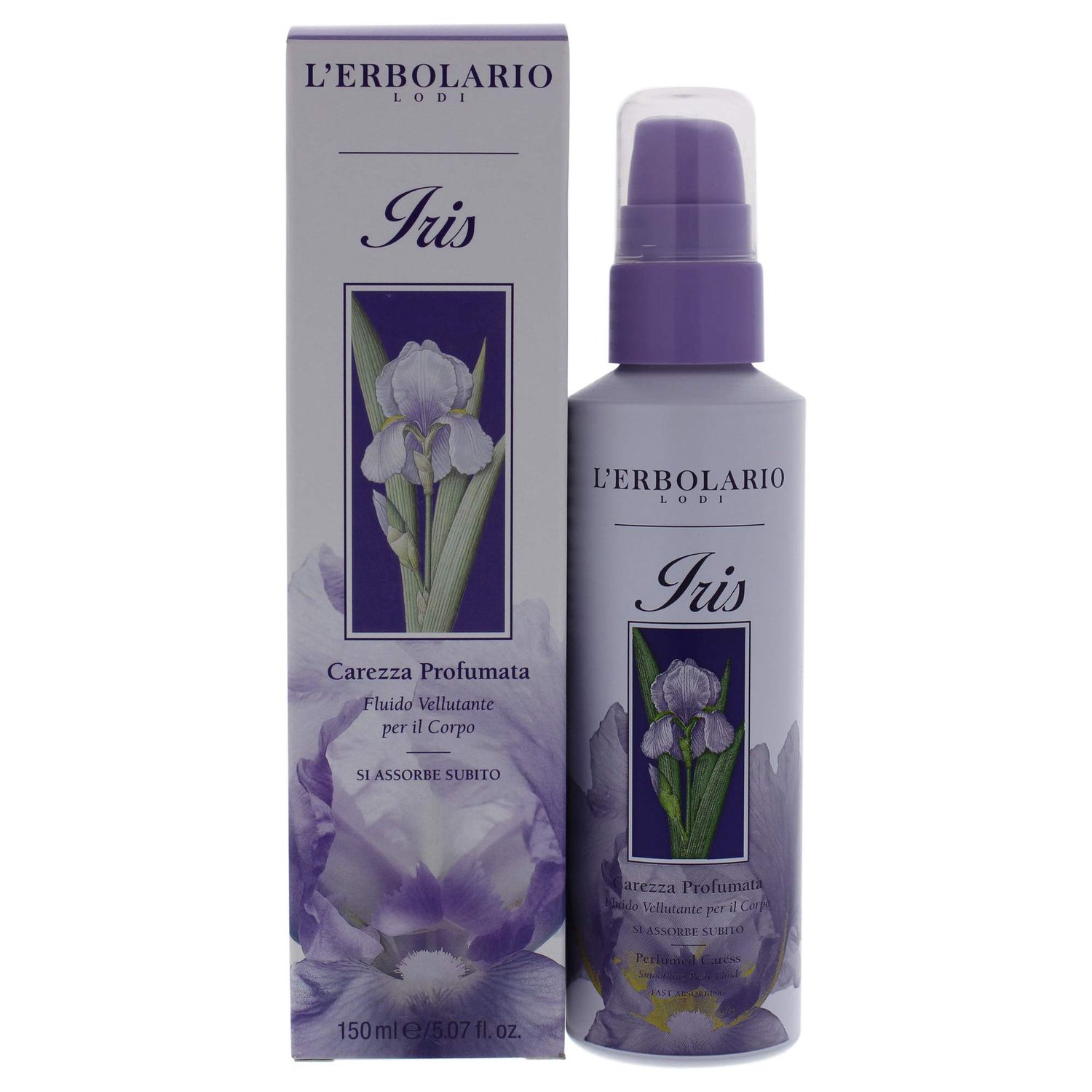 LErbolario Iris Perfumed Caress Smoothing Water - Face Mist and Body Spray Serum - Hydrating, Balancing Toner - With Hydrating Iris Extract - 5.07 oz