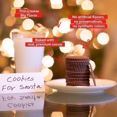 Dewey's Bakery Hot Cocoa Moravian Style Cookie Thins, Bakery Fresh with Real Simple Ingredients, Low Calorie Snack, No Artificial Flavors, Synthetic Colors or Preservatives, Seasonal, 9oz Pack of 3
