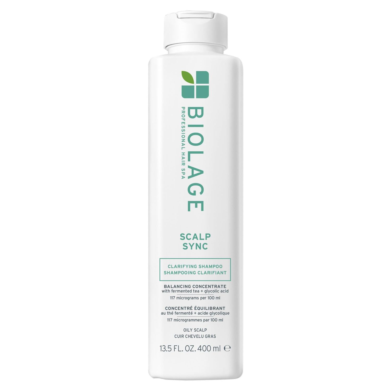 Biolage Scalp Sync Clarifying Shampoo - Residue &amp; Buildup Remover, For Oily Scalp, Fermented Tea &amp; Glycolic Acid, Vegan &amp; Paraben-Free, 13.5 Fl Oz, Packaging may vary