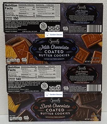 Specially Selected Butter Cookie Coated with Dark &amp; Milk Chocolate Flavor 4.41oz 125g Two Boxes