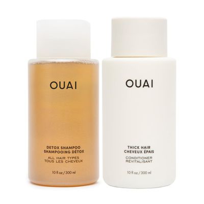 OUAI Detox Shampoo &amp; Thick Hair Conditioner Bundle - Clarifying Shampoo for Build Up, Dirt, Oil, Product and Hard Water &amp; Moisturizing Conditioner for Thick Hair 2 Count