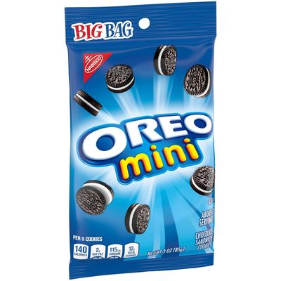 Snacks OREO Mini Chocolate Sandwich Cookies, Snackable Delights, 3 oz Big Bags 3 Pack