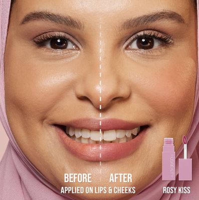 HUDA BEAUTY Lip Blush Cream Lip &amp; Cheek Stain Rosy Kiss