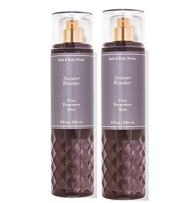 Bath and Body Works Sweater Weather Fine Fragrance Mists Pack Of 2 8 oz. Bottles Sweater Weather