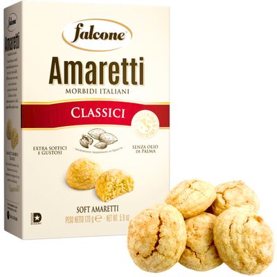Falcone Classic Soft Amaretti Cookies from Italy 5.9 oz 170g Amaretto Cookies - Almond Macaroons - Almond Biscotti - Macaroons - Imported Pastry Biscuits