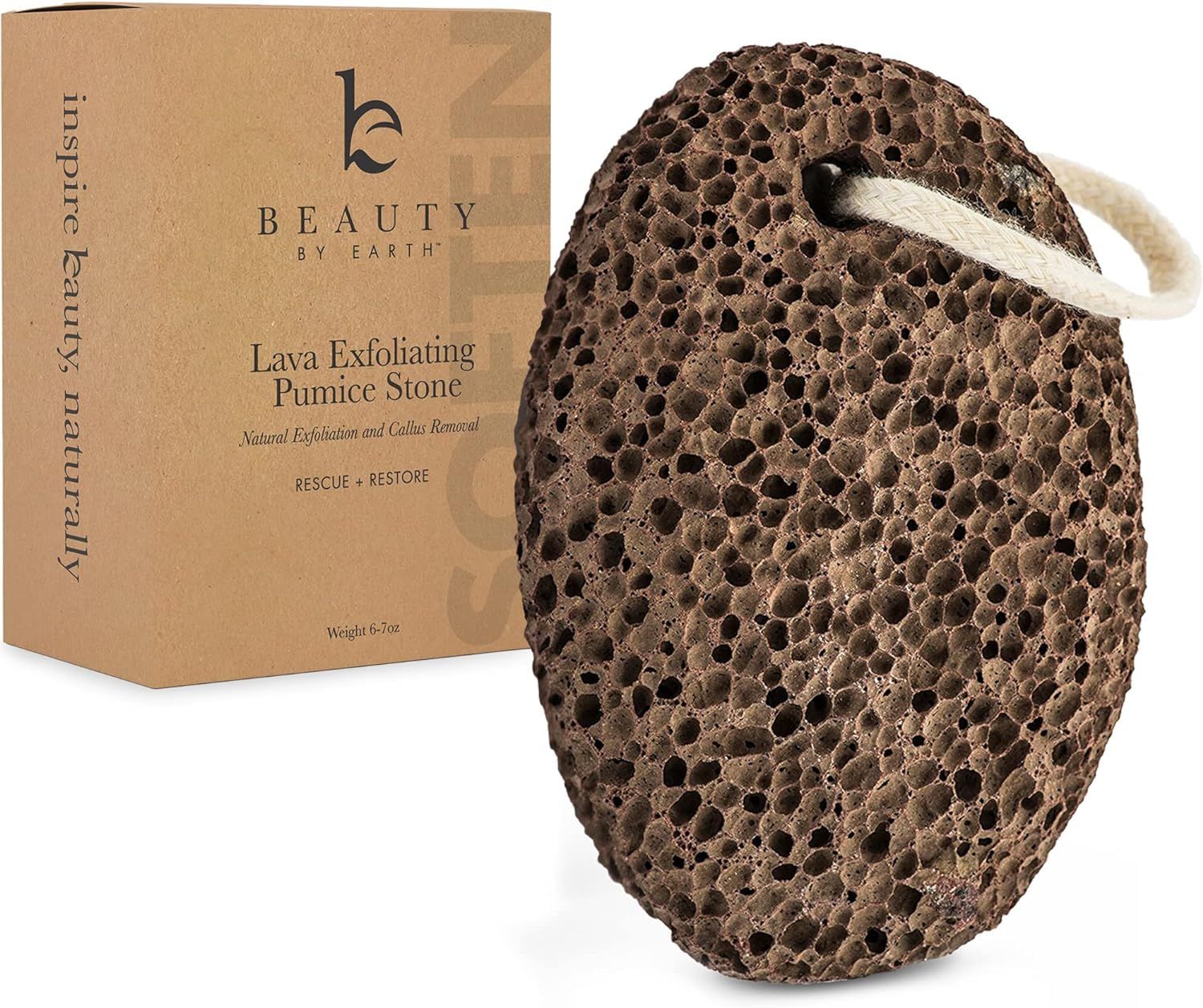 Pumice Stone for Feet - Natural Lava Stone Foot Exfoliator, Callus Remove for Feet, Hands &amp; Dead Skin, Foot Scrubber for Pedicure &amp; Cracked Heels, Strong &amp; Durable Design for Smooth &amp; Soft Feets