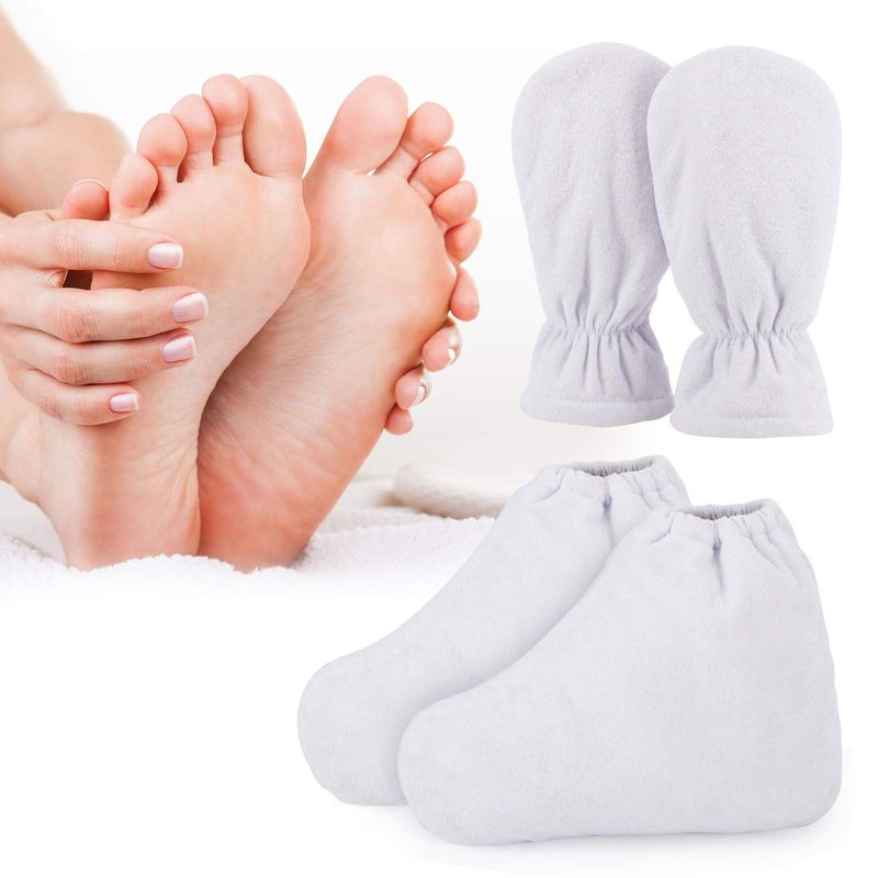 Paraffin Bath Mitts, Segbeauty Thick Snug Elastic Opening Paraffin Wax Glove and Bootie with Double Terry Clothes for Heat thera-py, Hand and Foot Bags for Thermal SPA treat-ment, Paraffin Machine