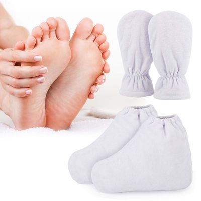 Paraffin Bath Mitts, Segbeauty Thick Snug Elastic Opening Paraffin Wax Glove and Bootie with Double Terry Clothes for Heat thera-py, Hand and Foot Bags for Thermal SPA treat-ment, Paraffin Machine