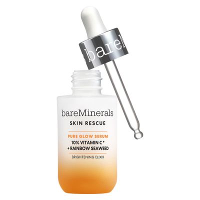bareMinerals Skin Rescue Pure Glow Face Serum, Formulated with 10 Vitamin C Complex Rainbow Seaweed, Brightening Vitamin C Face Serum, Sensitive Skin Safe