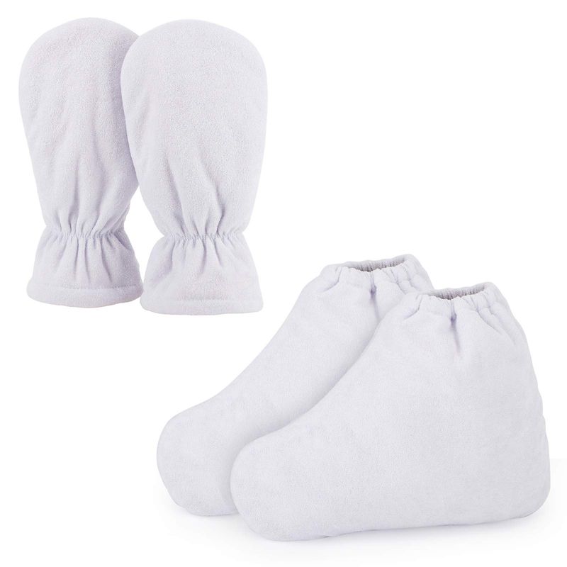 Paraffin Bath Mitts, Segbeauty Thick Snug Elastic Opening Paraffin Wax Glove and Bootie with Double Terry Clothes for Heat thera-py, Hand and Foot Bags for Thermal SPA treat-ment, Paraffin Machine