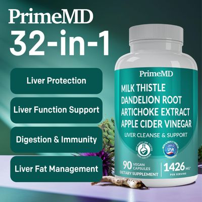 32-in-1 Liver Cleanse Detox and Repair with Milk Thistle, Silymarin, Artichoke Extract and Beetroot Powder for Liver Support - Liver Supplement with Active Liver Health Formula - 1426mg 90ct