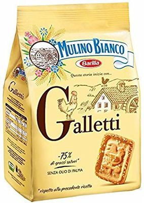 Mulino Bianco: Galletti shortbread with sugar granules - 12.3 Oz 350g Pack of 4 Italian Import