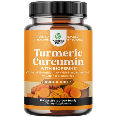 Turmeric Curcumin with Black Pepper Extract - Joint Health Turmeric Supplement with 95 Curcuminoids - Daily Joint Support Supplement Curcumin Bioperine for Enhanced Absorption