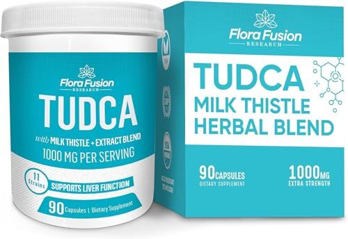 Flora Fusion Dr. Miller&#39;s TUDCA with Milk Thistle Extract, 1000mg per Serving, Liver and Gallbladder Cleanse Supplement, Supports Liver Function, 90 Capsules 45-Day Supply