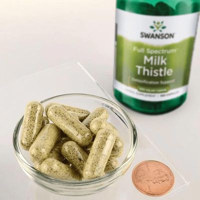 Swanson Milk Thistle-Herbal Liver Support Supplement-Natural Formula Helping to Maintain Overall Health &amp; Wellbeing-100 Capsules, 500mg Each