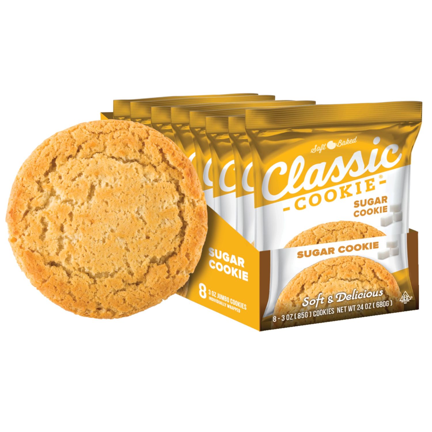 Classic Cookie, Soft Baked Cookie, Sugar Cookie 3oz, 8 Count Pack