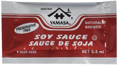 Yamasa, Soy Sauce, Full Flavor Japanese Brewed Soy Sauce Packets, 500 5.5ml Individual Portion Packs