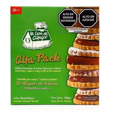 Caja de 20 Alfajores de Harina Peruanos La Casa del Alfajor Listos para rellenar 20 Peruvian Baked Flour Cookies Ready to fill