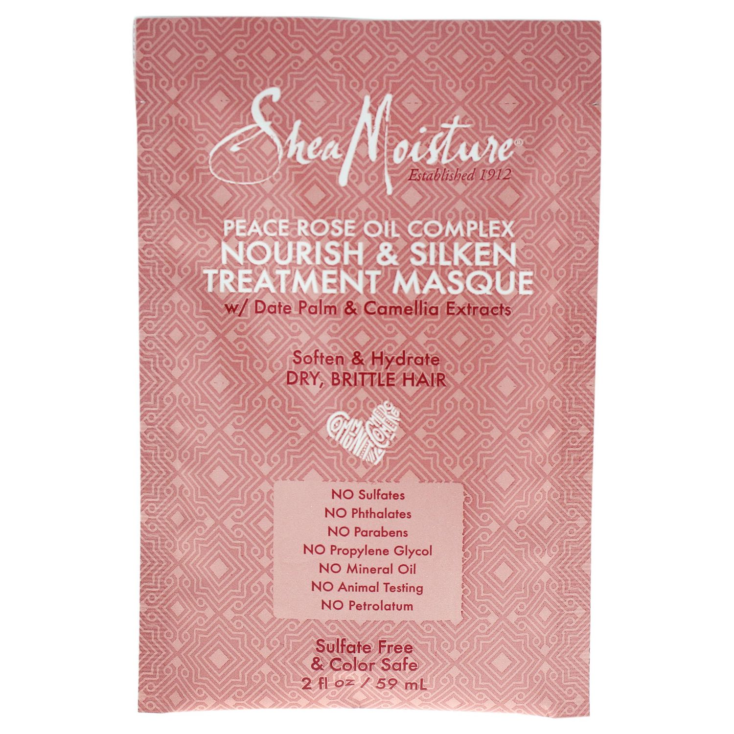 Shea Moisture Peace Rose Oil Complex Nourish &amp; Silken Treatment Masque for Unisex, 2 Ounce