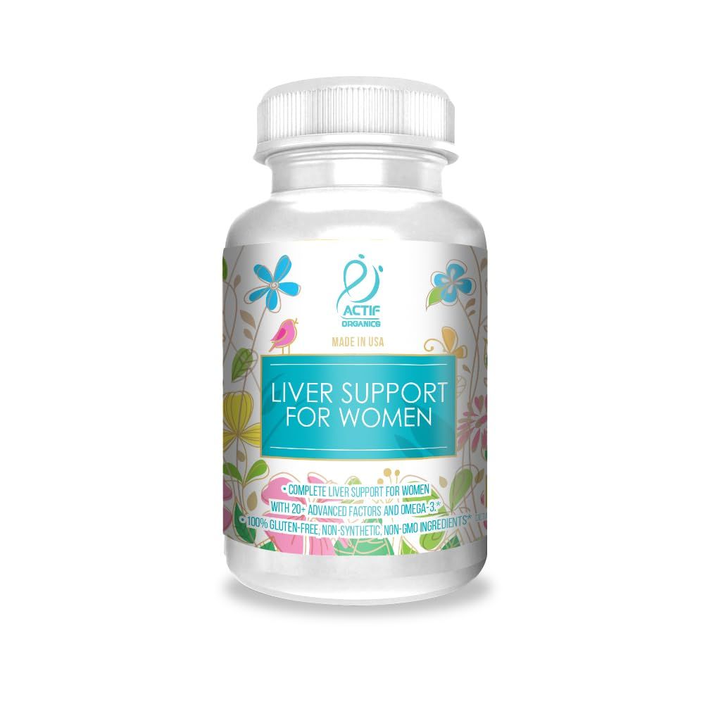 ACTIF Liver Support for Women with 20 Advanced Factors and Omega-3 - Non GMO, Made in USA, 90 Count