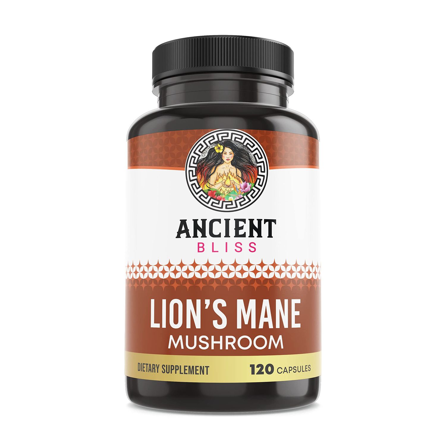 Ancient Bliss Lion&#39;s Mane Supplement 2 Month Supply- 120 Vegan Mushroom Capsules- May Supports Mental Clarity, Energy &amp; May Focus- Memory &amp; Immune Support Mushroom Supplement