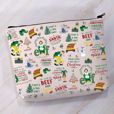 VAMSII E-F Movie Christmas Makeup Bag Santa OMG Zipper Bag Buddy Fans Christmas Vacation Accessories Pouch E-F Bag