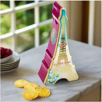 La Sablesienne, Eiffel Tower Decorative French Tin of Pure French Butter Cookies, 7 oz