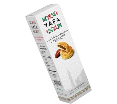 YAFA Mamoul Shortbread Cookies, 14 Pieces, Middle Eastern Date Filled, Halal, 450g