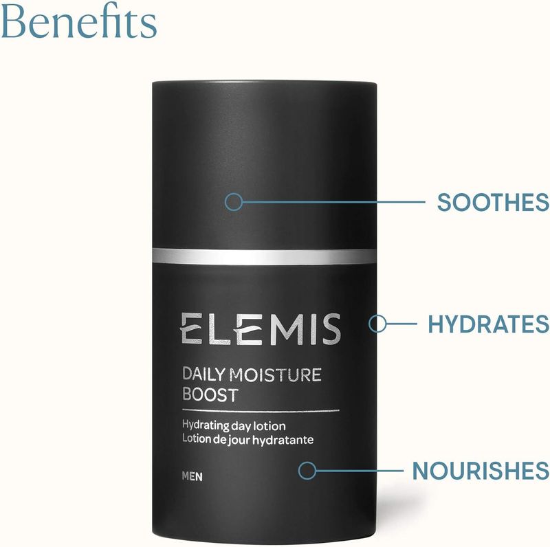 ELEMIS Daily Moisture Boost for Men Lightweight Post-Shave Day Lotion Hydrates, Soothes, Nourishes, and Calms for Refreshed, Recharged Skin 50 mL