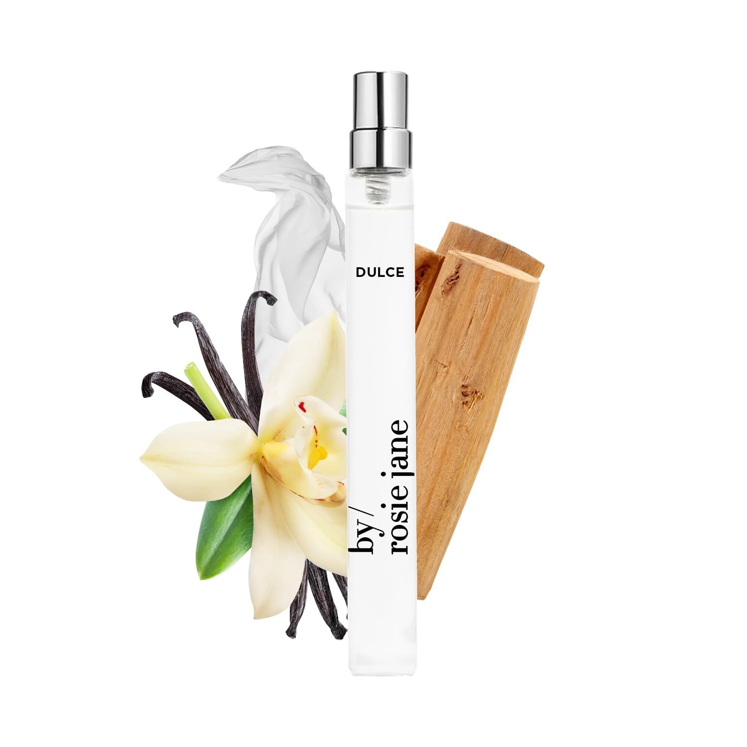 By Rosie Jane Eau De Parfum Travel Spray Dulce - Clean Perfume for Women - Essential Oil Mist with Notes of Vanilla, Hinoki Wood &amp; Nude Musk - Women&#39;s Fragrances 10ml