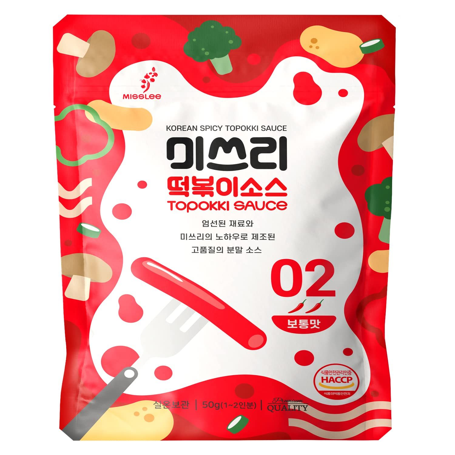 MISSLEE Tteokbokki Sauce Mix 1 Pack, 2 Servings, Level 2 Original, Authentic Korean Sauce for Rice Cakes, Stir-Fries &amp; More with Perfectly Balanced Heat and Flavor