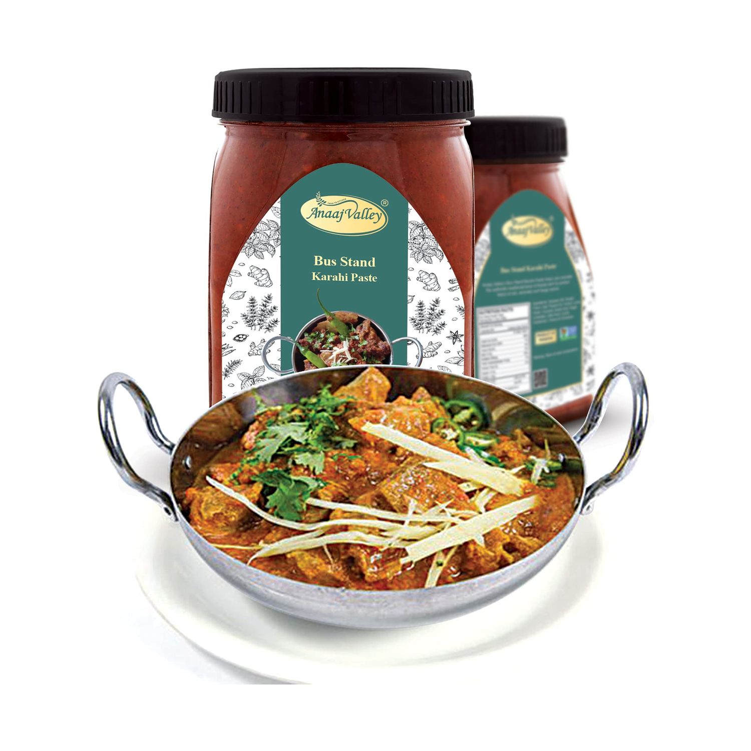 ANAAJ VALLEY Karahi Paste - 350g Karahi Masala - Mix Seasoning Masala - Karahi Gosht Cooking Powder - Adds Taste and Flavor in Food - All Natural Spicy &amp; Delicious Fresh &amp; Aromatic Non-GMO