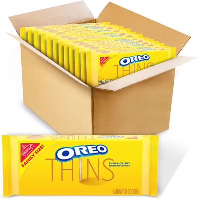 OREO Thins Golden Sandwich Cookies Family Size, 12 - 13.1 oz Packs