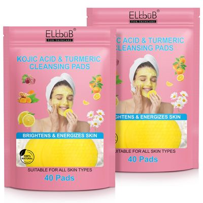 Turmeric Cleansing Pads, Kojic Acid Cleansing Pads - Gentle and Effective Daily Skincare for Face and Body