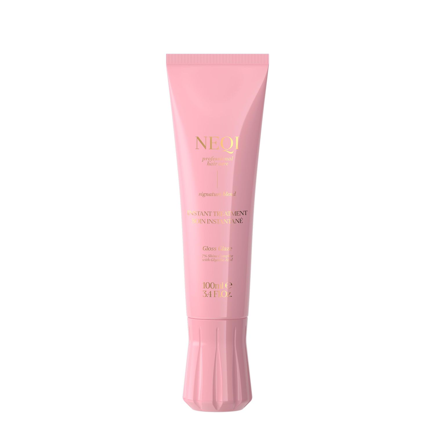neqi - Treatment Treasure Gloss Glaze - 3-Minute Intensive Hair Treatment for Dry &amp; Dull Hair - With Shine Complex &amp; Glycolic Acid - Hair Care for Shiny, Silky-Smooth Hair - 100 ml