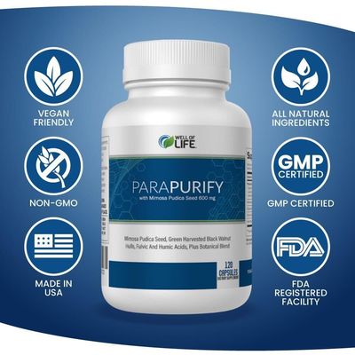 ParaPurify-120 Capsules: Digestive Health Support Supplement Includes Mimosa Pudica Black Walnut Supreme Nutrition- Organic Formula, Non-GMO All-Natural Herbal Blend for Optimal Gut Health