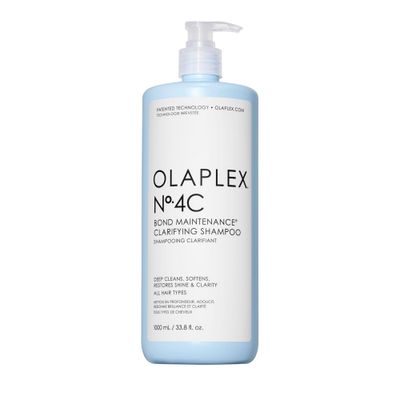 Olaplex No.4C Bond Maintenance Clarifying Shampoo, Deep Cleans, Softens, Restores Shine, &amp; Clarity, For All Hair Types Experiencing Product Buildup or Excess Oil, 1 Liter